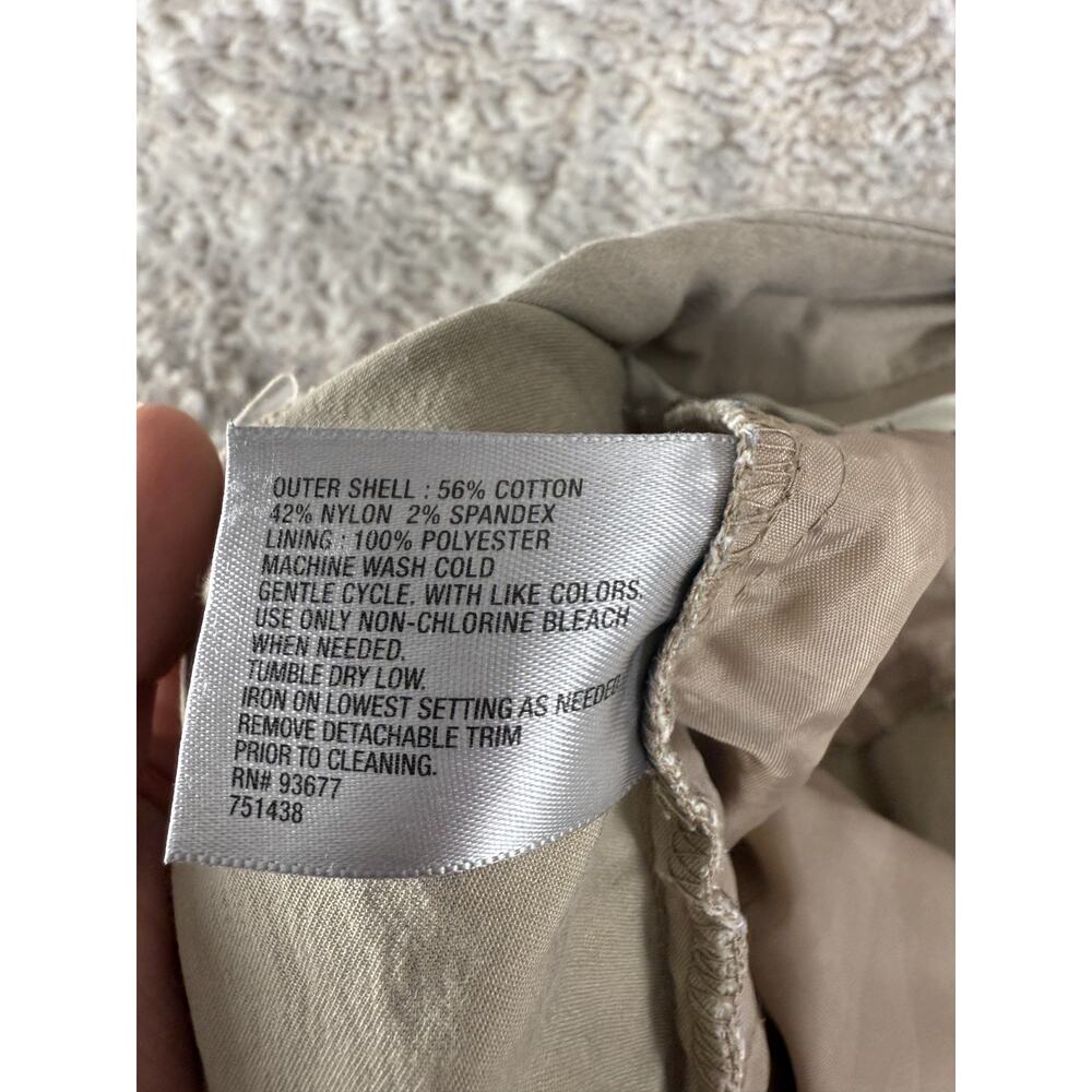 Worthington Size 8 Flat Front Pants Ankle Casual Career Pants Beige Pocket - Picture 13 of 14